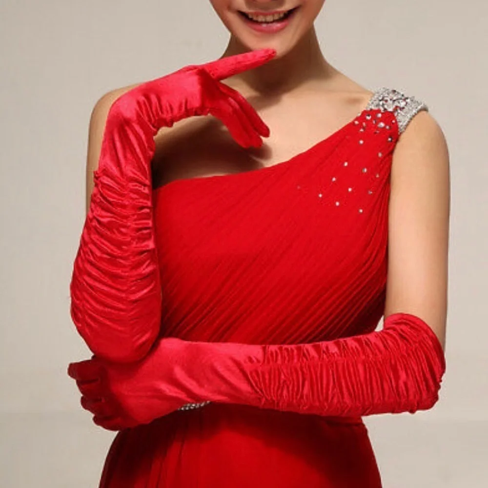 Elegant Formal Gloves with Form Fitting Gathering
